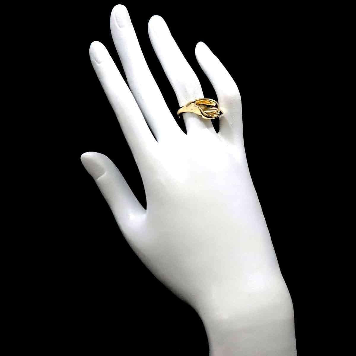 TIFFANY & CO. ELSA PERETTI 18k Yellow Gold Calla Lily Flower Ring Vintage 1980s 1