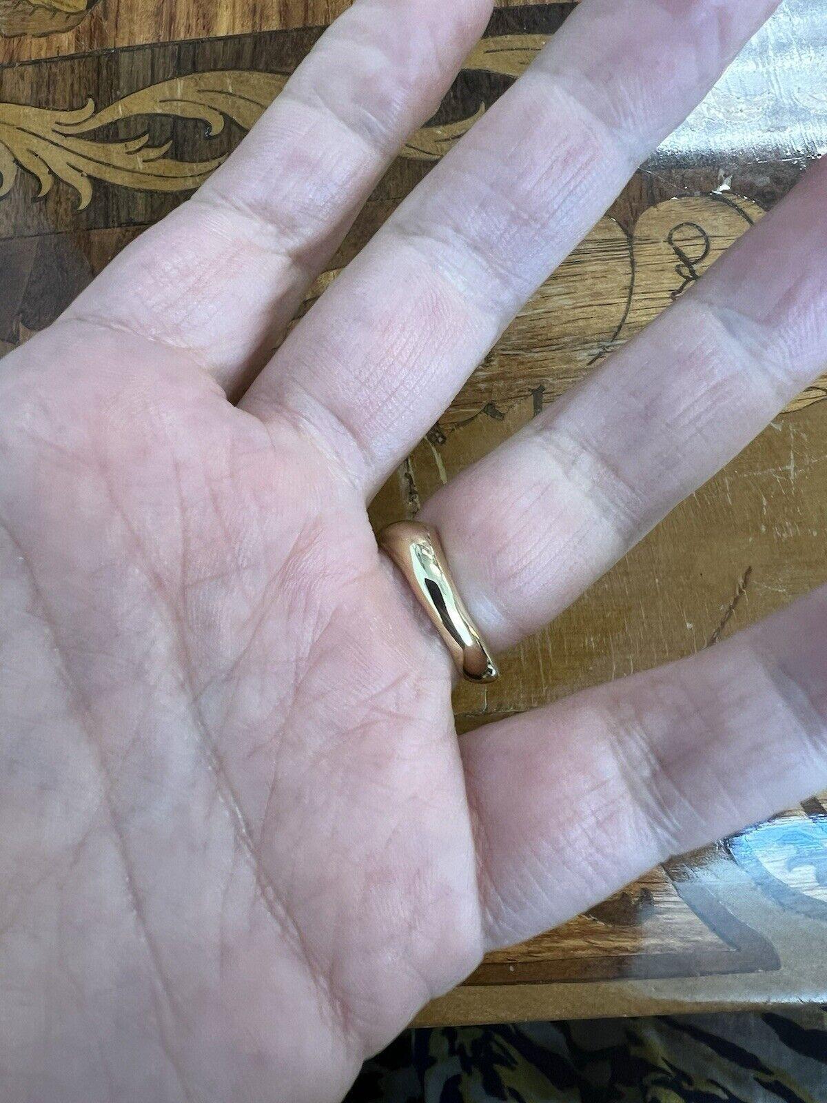 TIFFANY & CO. ELSA PERETTI 18k Yellow Gold Calla Lily Flower Ring Vintage 1980s 3