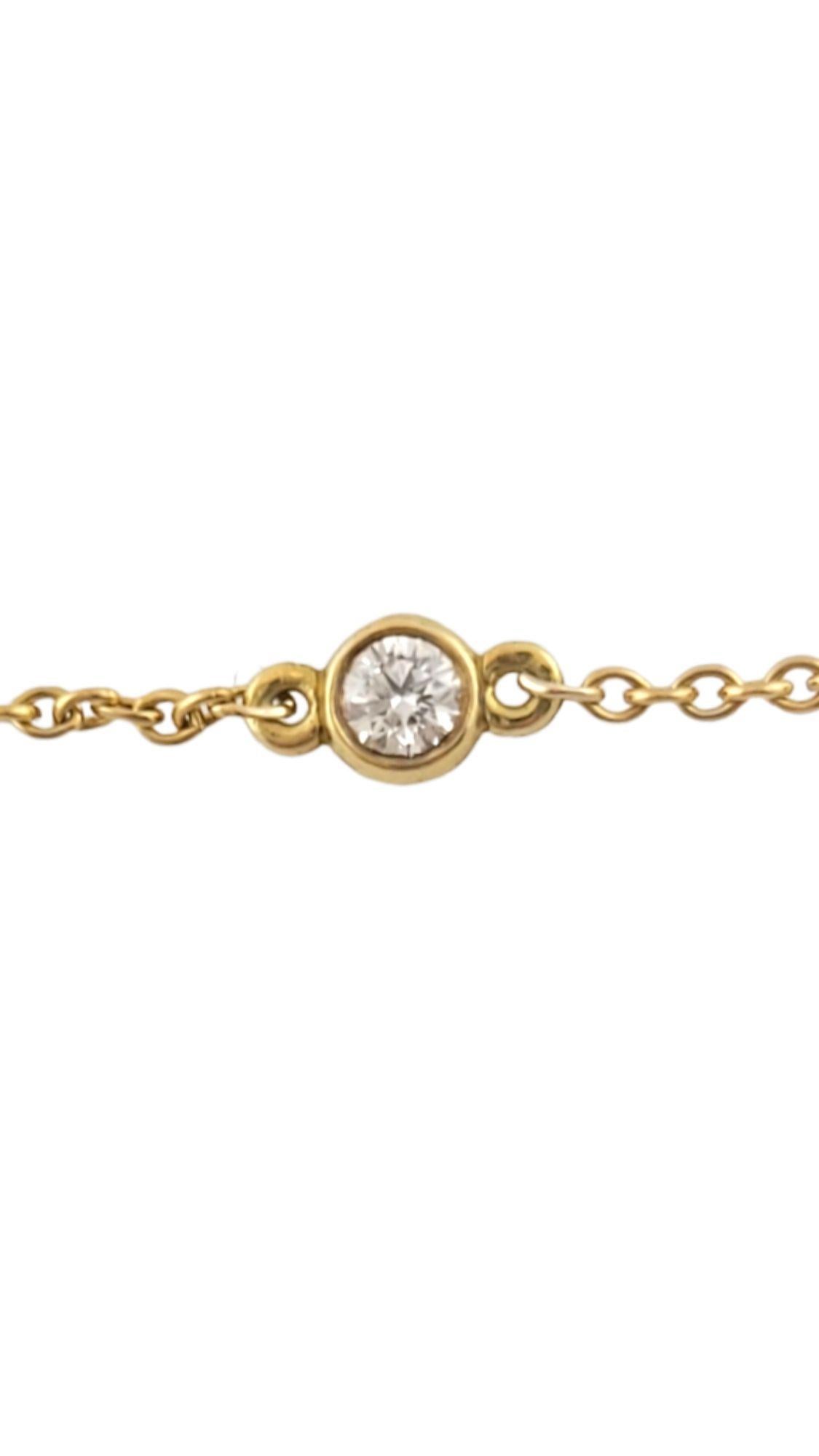 Round Cut Tiffany & Co Elsa Peretti 18K Yellow Gold Chain Diamond by the Yard Bracelet For Sale