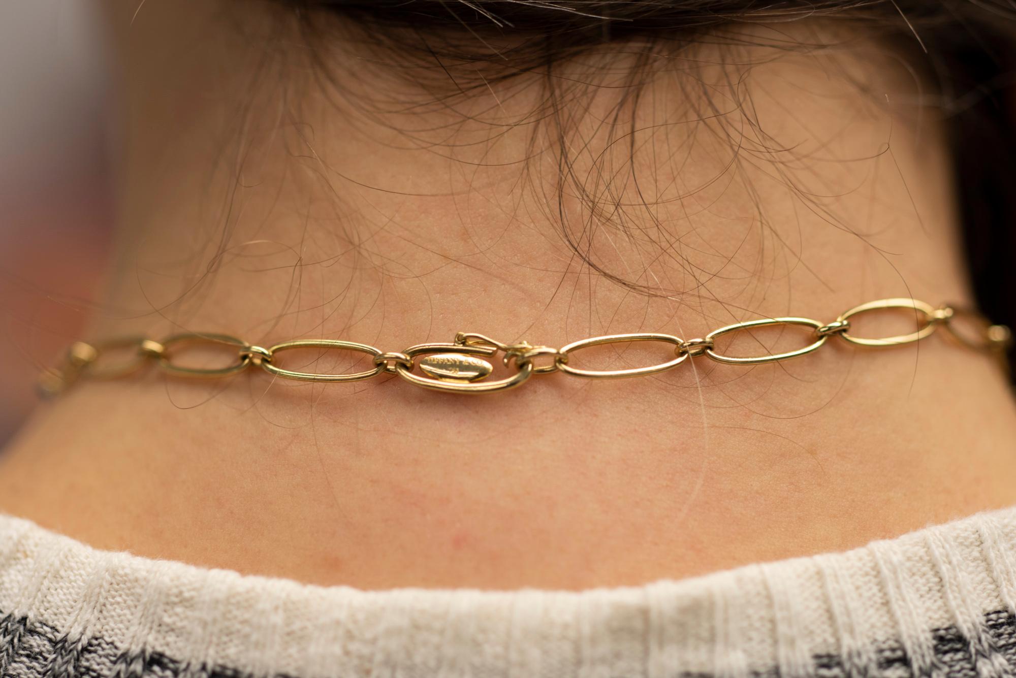 Women's Tiffany & Co. Elsa Peretti 18 Karat Yellow Gold Circle Pendant Necklace For Sale