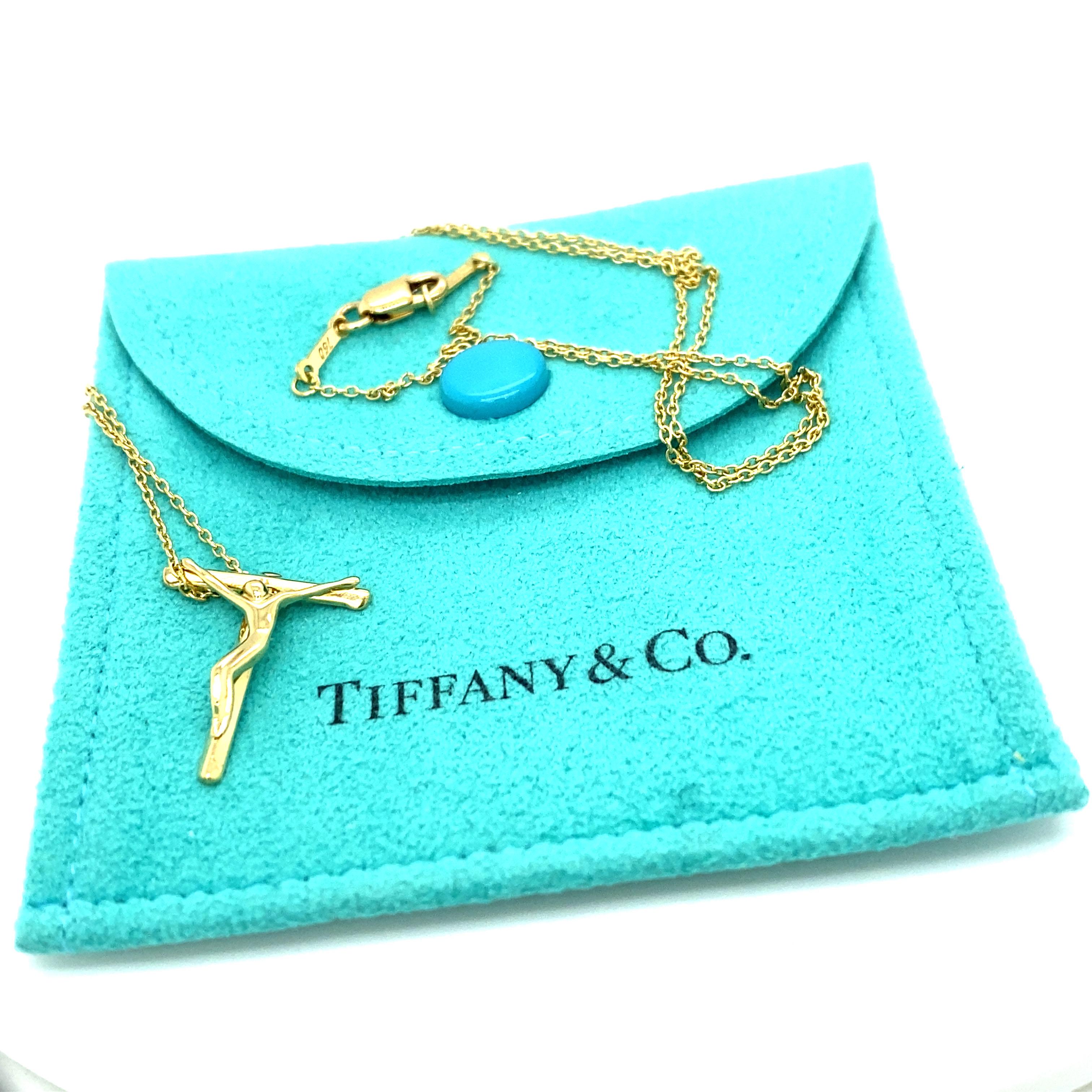 Tiffany & Co. Elsa Peretti 18k Yellow Gold Crucifix and Chain 6