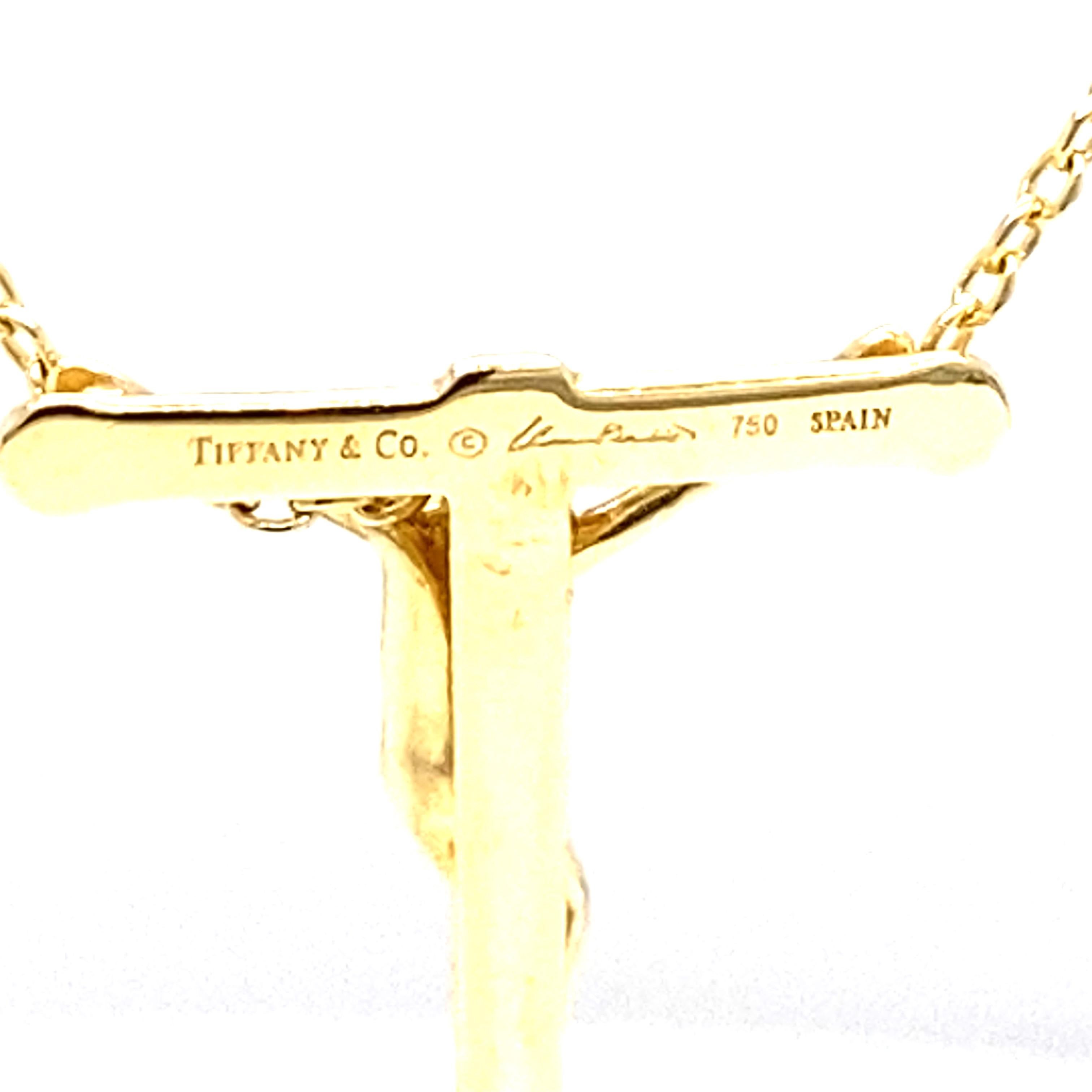 Tiffany & Co. Elsa Peretti 18k Yellow Gold Crucifix and Chain 2