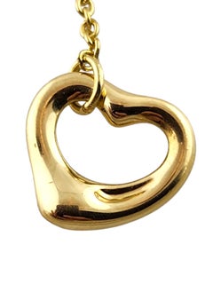 Tiffany & Co Elsa Peretti 18K Yellow Gold Dangle Open Heart Earrings #19171