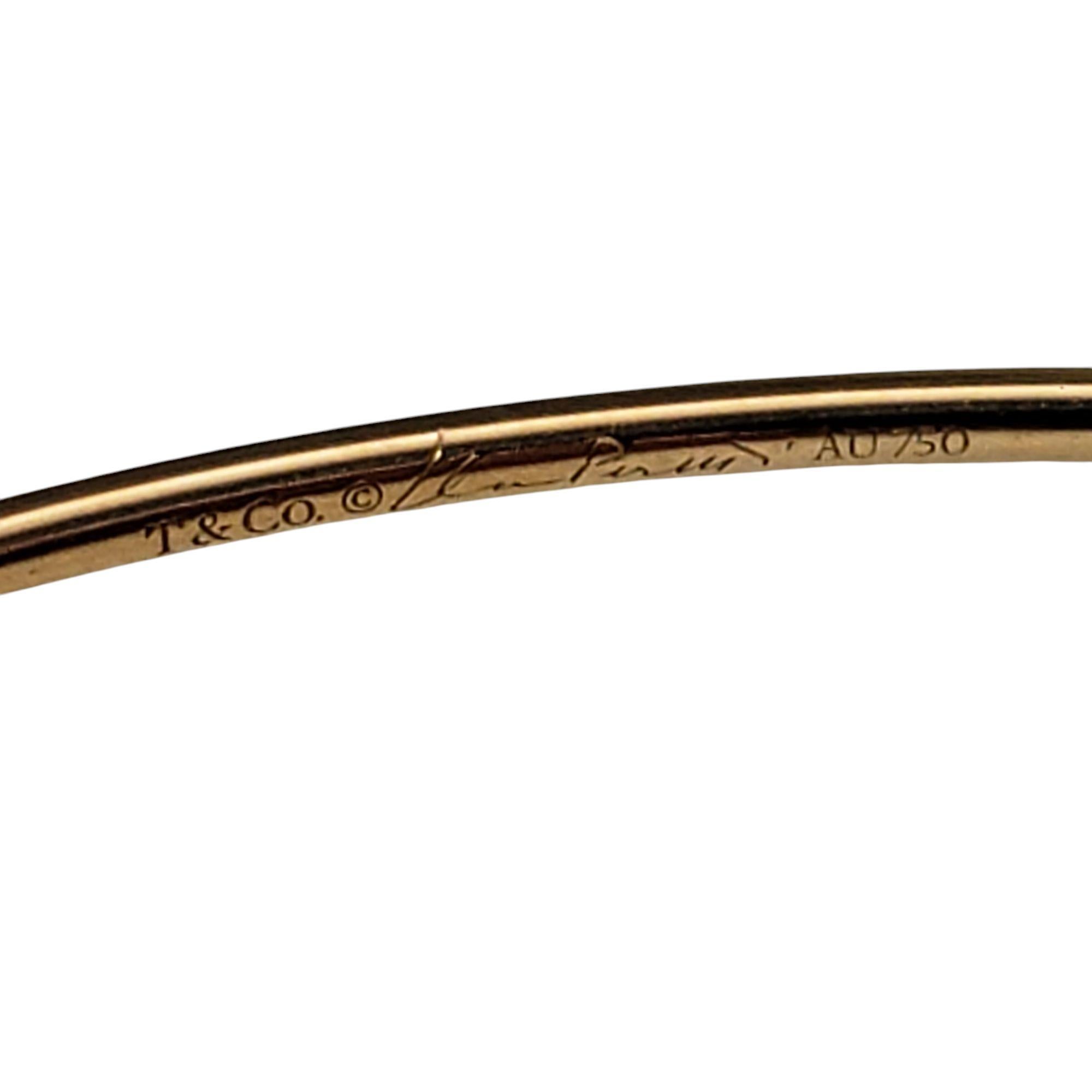 Brilliant Cut Tiffany & Co. Elsa Peretti 18K Yellow Gold Diamond Bangle Bracelet #21360 For Sale