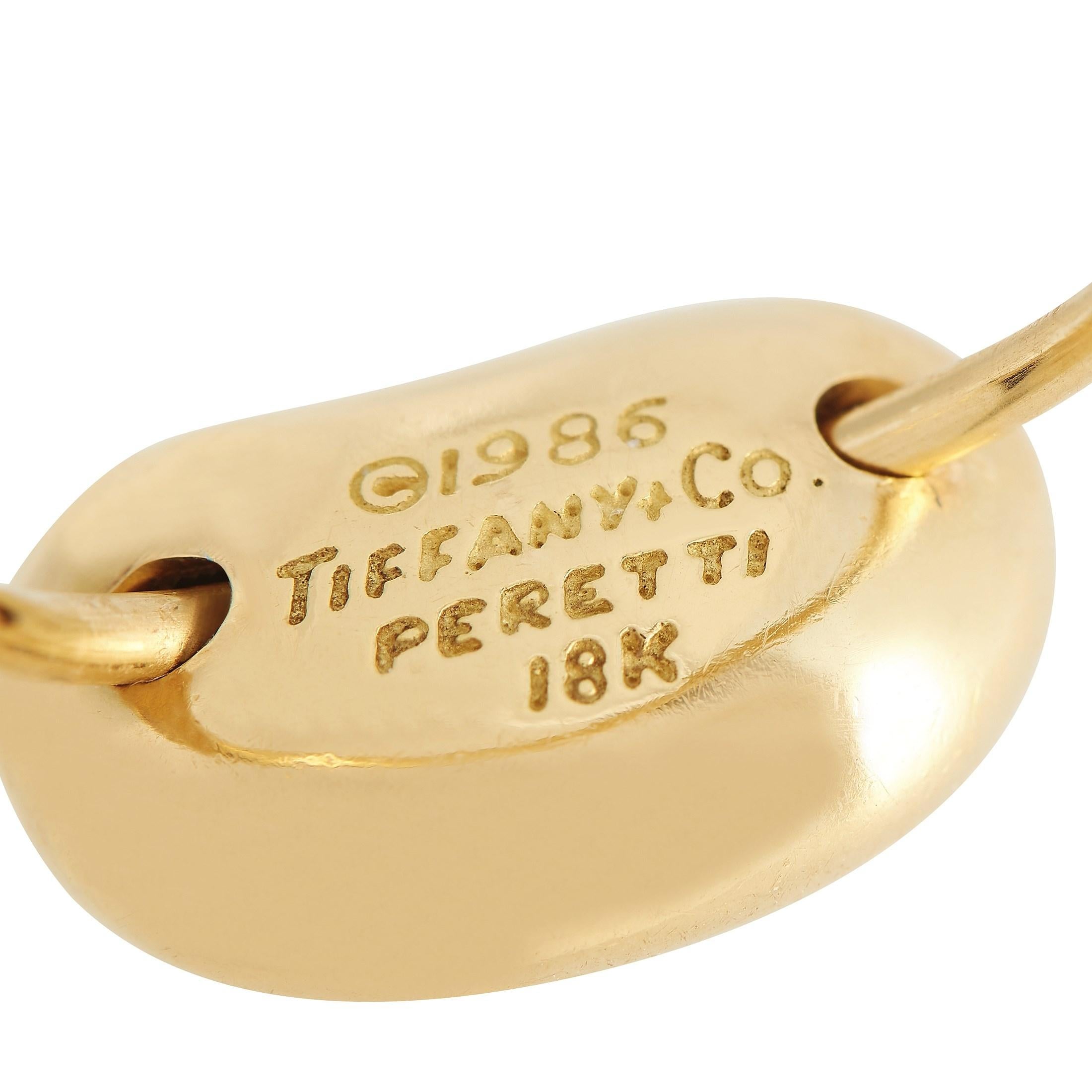 Tiffany & Co. Elsa Peretti: 18 Karat Gelbgold Diamant-Bohnenring im Zustand „Hervorragend“ in Southampton, PA