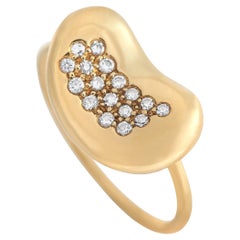 Tiffany & Co. Elsa Peretti 18K Yellow Gold Diamond Bean Ring