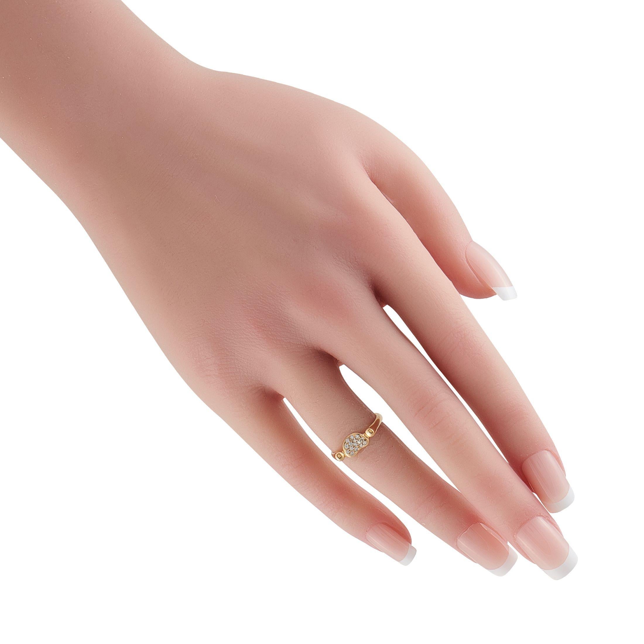 Taille ronde Tiffany & Co. Elsa Peretti Bague haricot en or jaune 18K avec diamant TI06-070925 en vente