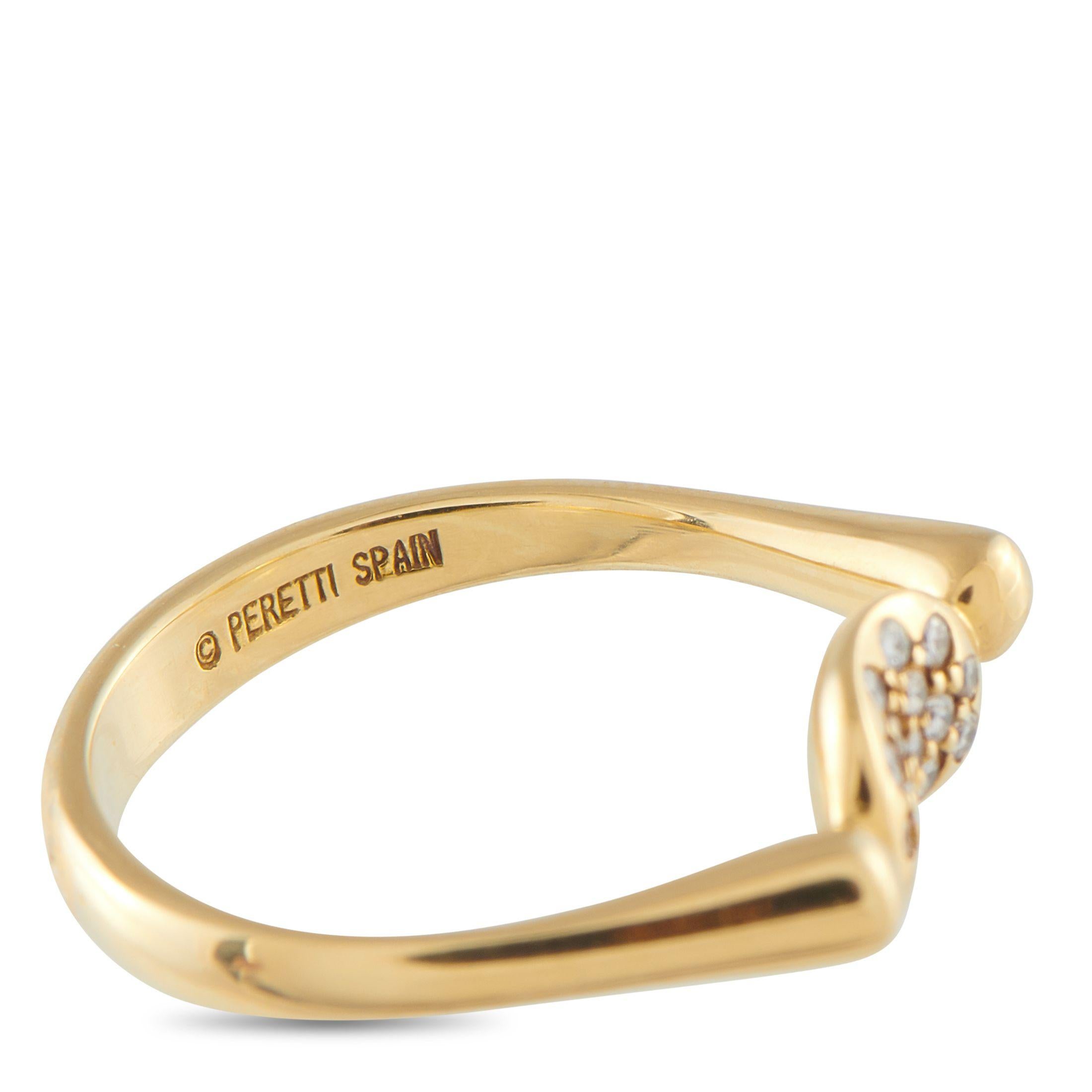 Tiffany & Co. Elsa Peretti Bague haricot en or jaune 18K avec diamant TI06-070925 Pour femmes en vente