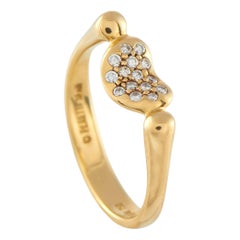 Tiffany & Co. Elsa Peretti Bague haricot en or jaune 18K avec diamant TI06-070925