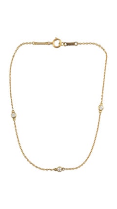 Tiffany & Co Elsa Peretti 18K Yellow Gold Diamond by the Yard Bracelet #18584