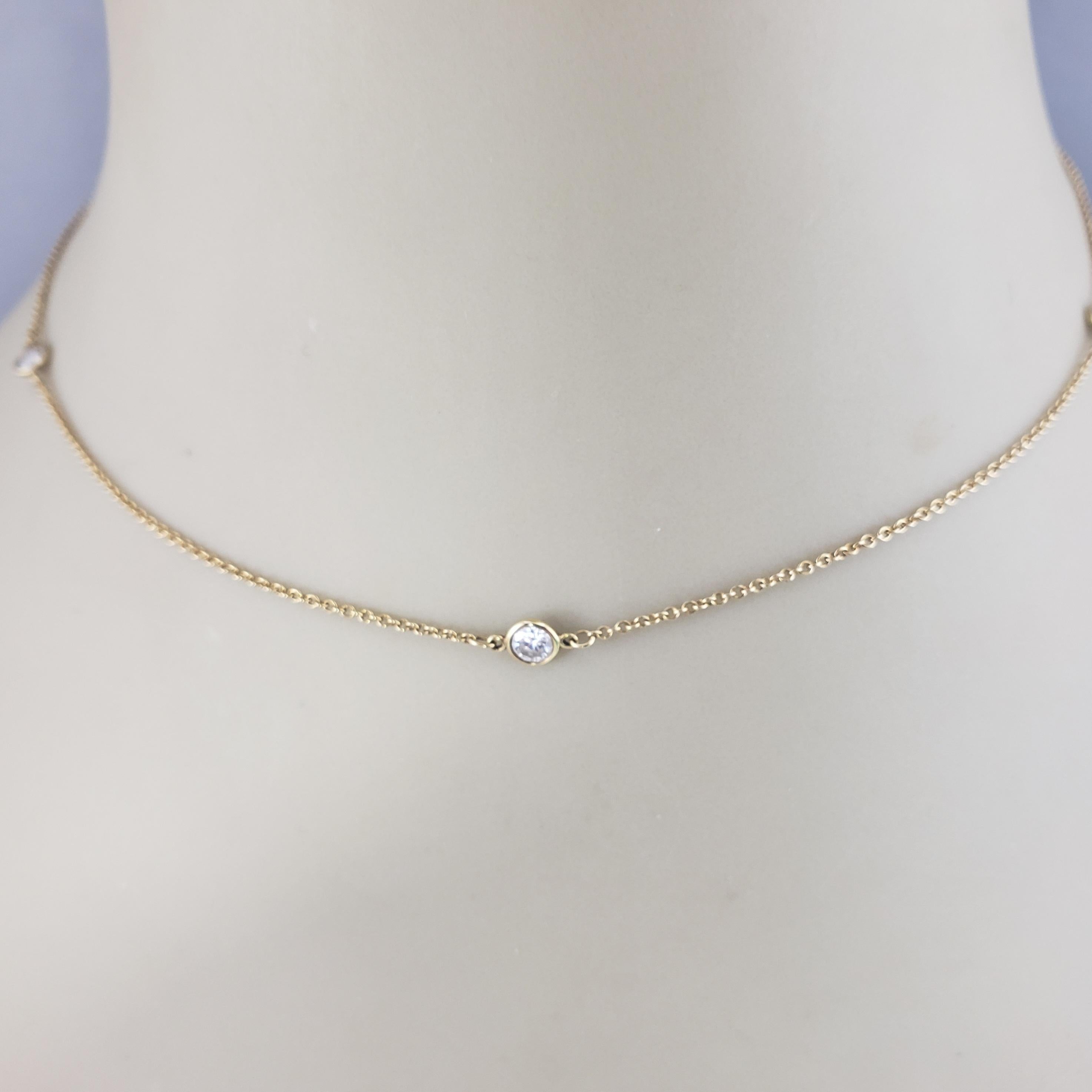 Tiffany & Co. Elsa Peretti 18K Yellow Gold Diamond By Yard Necklace #17056 For Sale 5