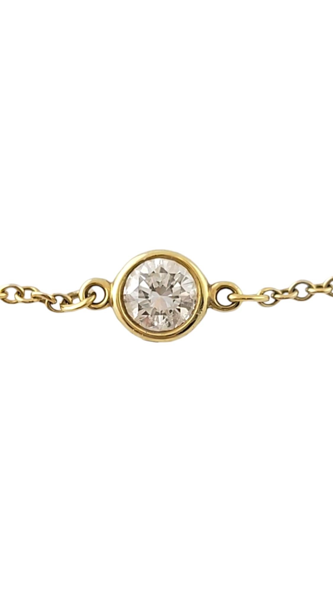 Brilliant Cut Tiffany & Co. Elsa Peretti 18K Yellow Gold Diamond By Yard Necklace #17056 For Sale
