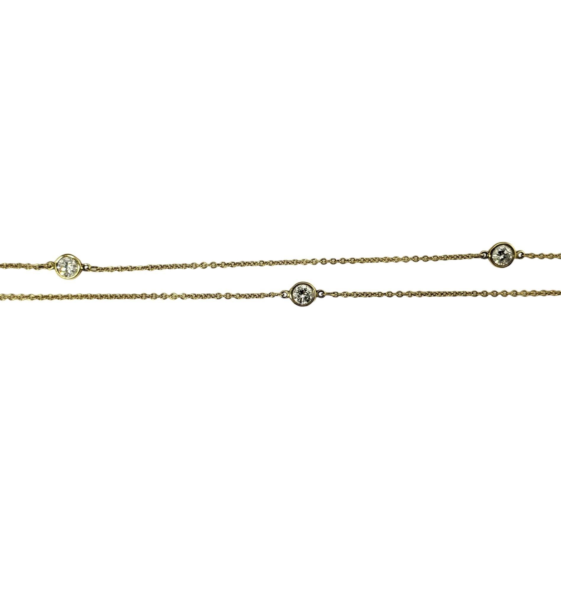 Women's Tiffany & Co. Elsa Peretti 18K Yellow Gold Diamond By Yard Necklace #17056 For Sale
