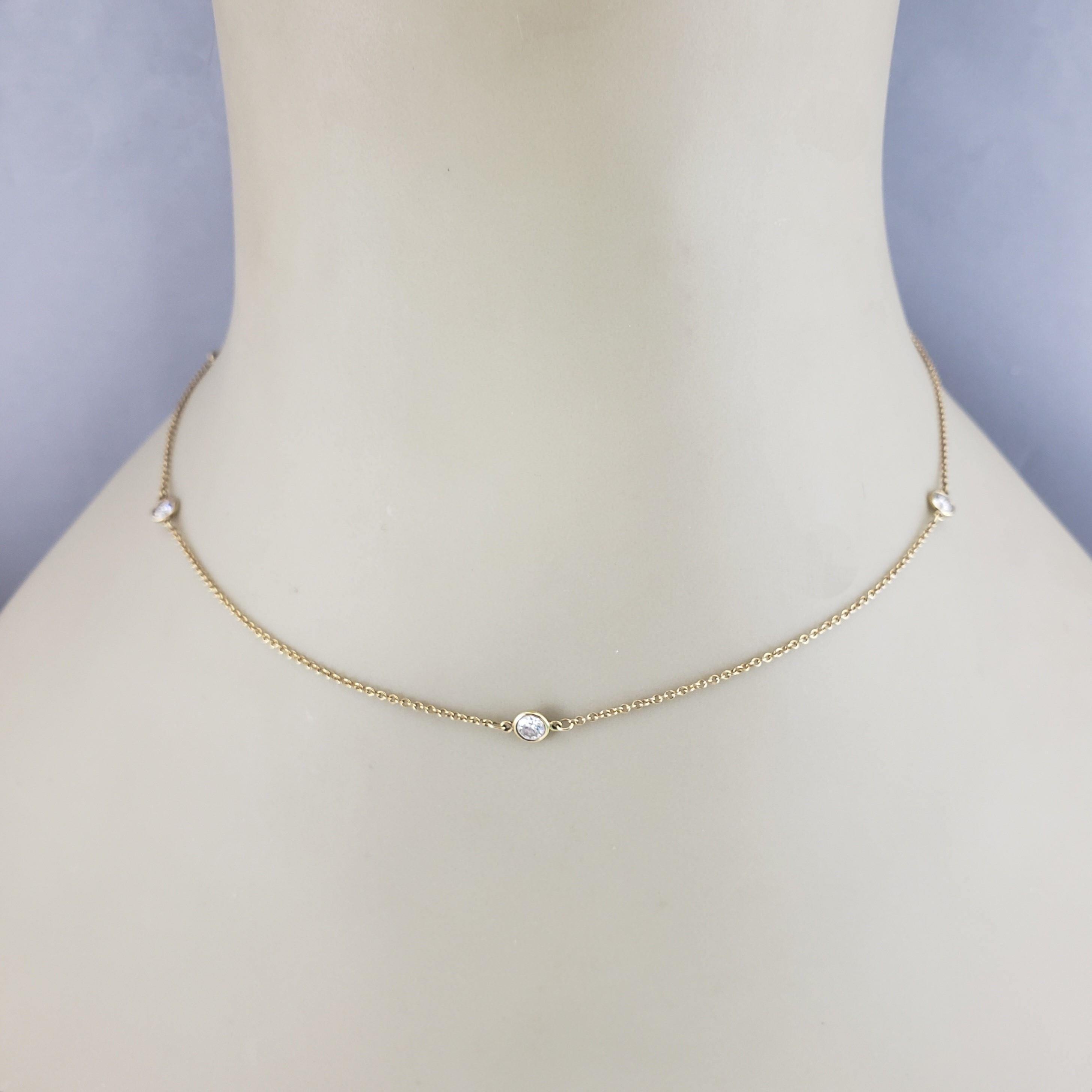 Tiffany & Co. Elsa Peretti 18K Yellow Gold Diamond By Yard Necklace #17056 For Sale 4