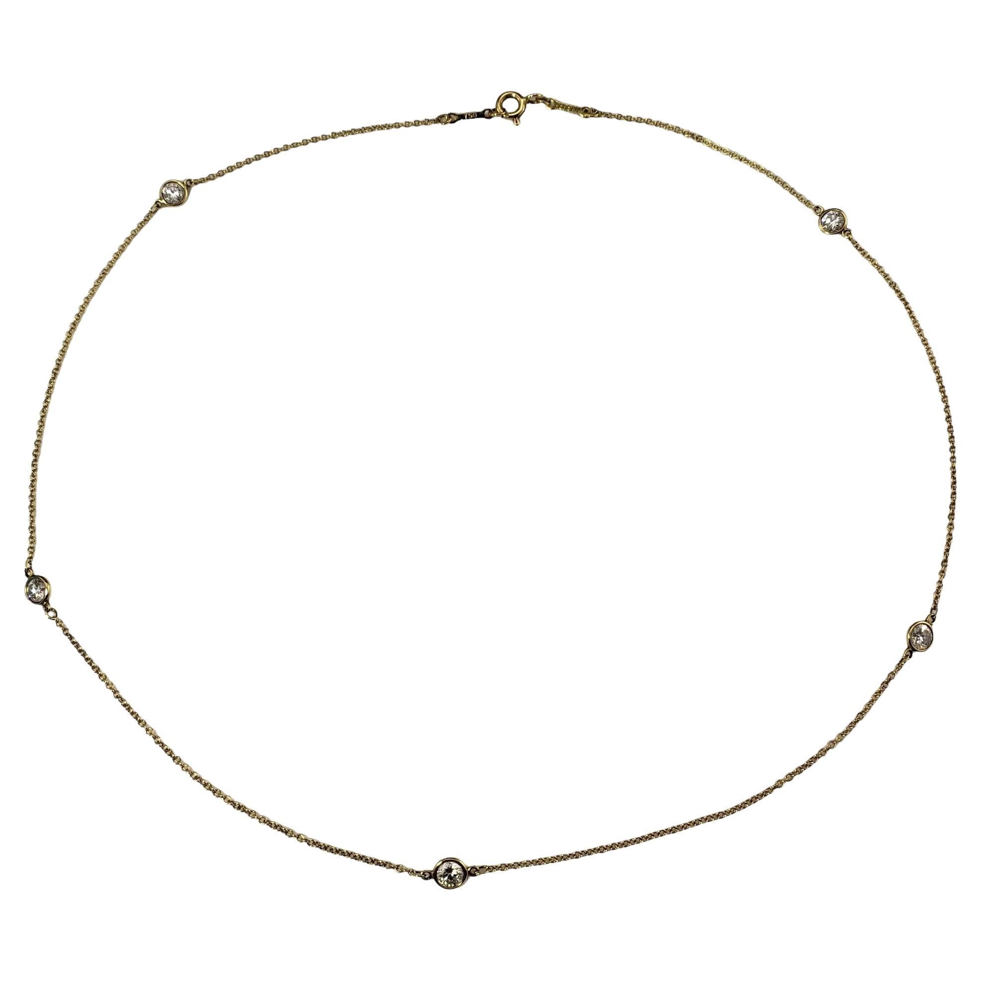 Tiffany & Co. Elsa Peretti 18 Karat Gelbgold Diamant By Yard Halskette #17056 im Angebot