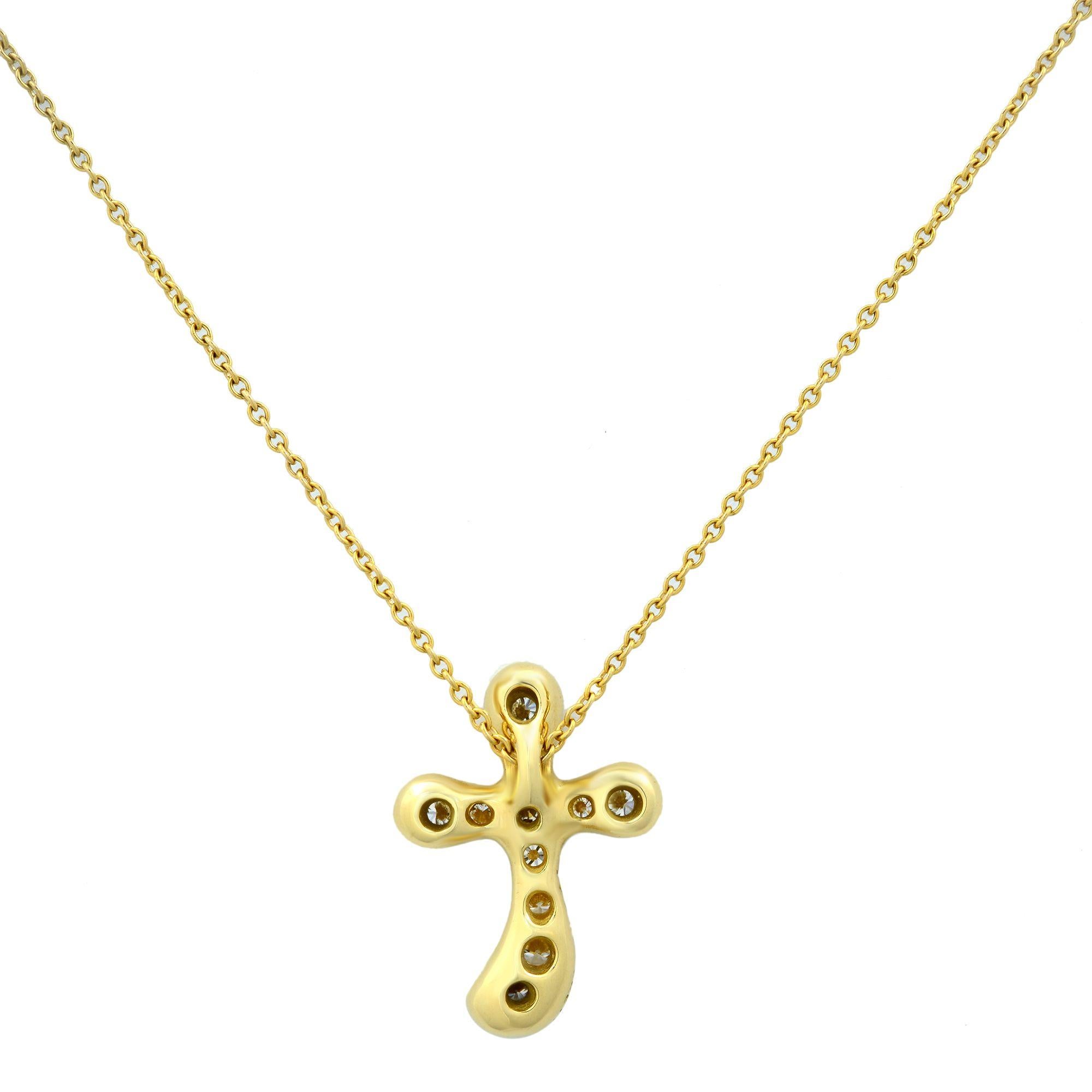 elsa peretti cross pendant gold
