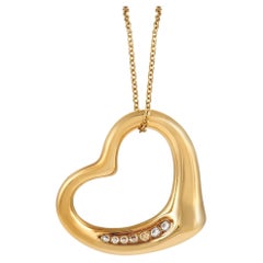 Tiffany & Co. Elsa Peretti 18K Yellow Gold Diamond Heart Necklace