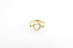 Tiffany & Co. Elsa Peretti 18 Karat Yellow Gold Diamond Open Heart Ring