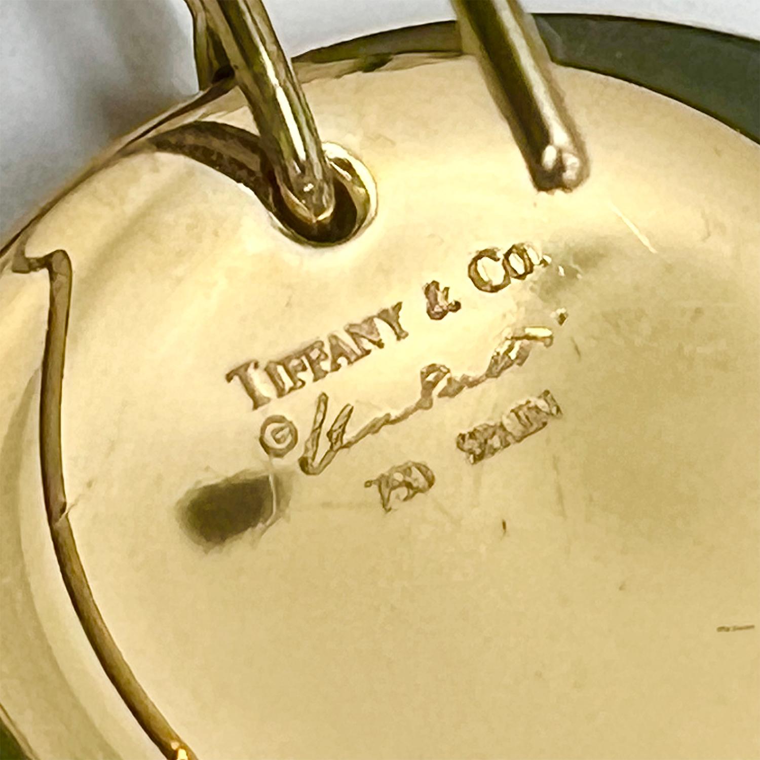 Modern Tiffany & Co. Elsa Peretti 18k Yellow Gold Disc Drop Earrings