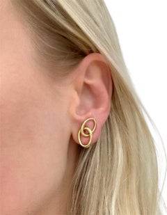 Tiffany & Co., Elsa Peretti, 18K Yellow Gold Double Loop Earrings