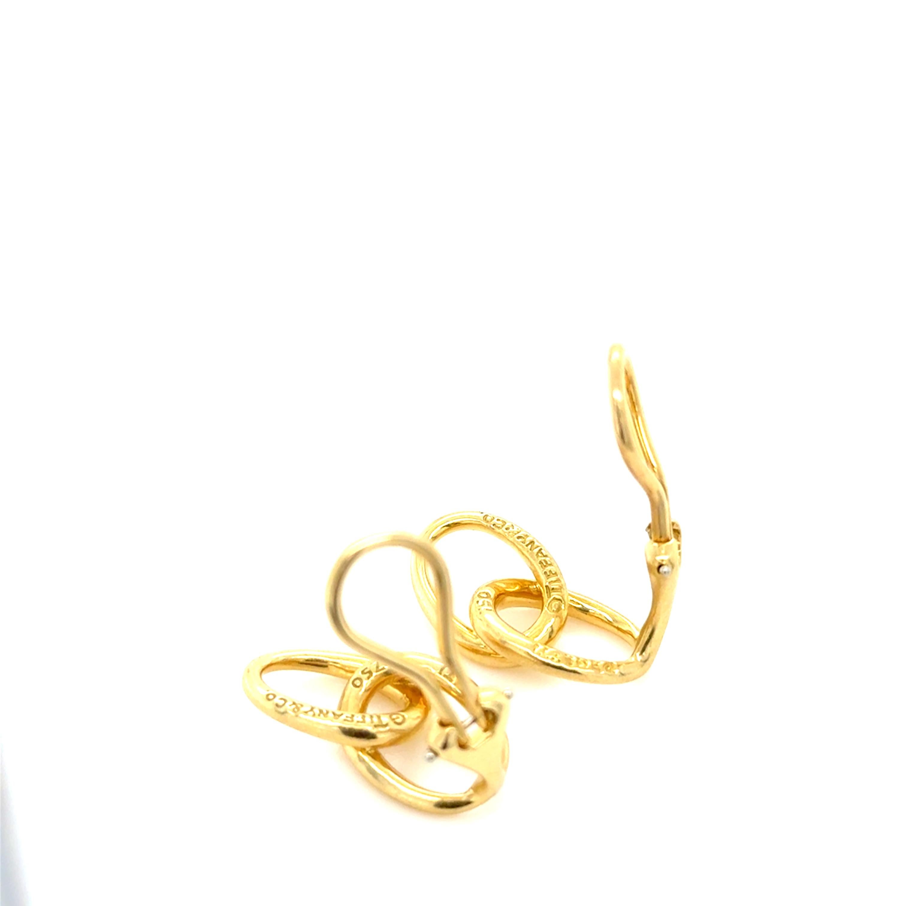 Tiffany & Co., Elsa Peretti, 18K Yellow Gold Double Loop Earrings For Sale 1