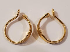 Tiffany & Co. Elsa Peretti 18k Yellow Gold Ear Lobe Cuff Earrings Vintage Rare