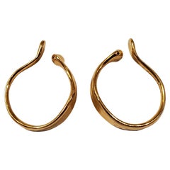 Tiffany & Co. Elsa Peretti 18k Yellow Gold Ear Lobe Cuff Earrings Vintage Rare