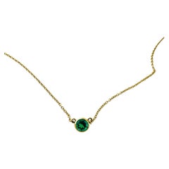Tiffany & Co. Elsa Peretti 18K Yellow Gold Emerald Color by Yard Necklace #15431
