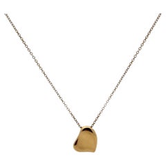 Tiffany & Co Elsa Peretti 18K Yellow Gold Full Heart Pendant Necklace