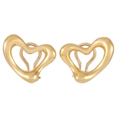 Tiffany & Co. Elsa Peretti 18K Yellow Gold Heart Clip On Earrings
