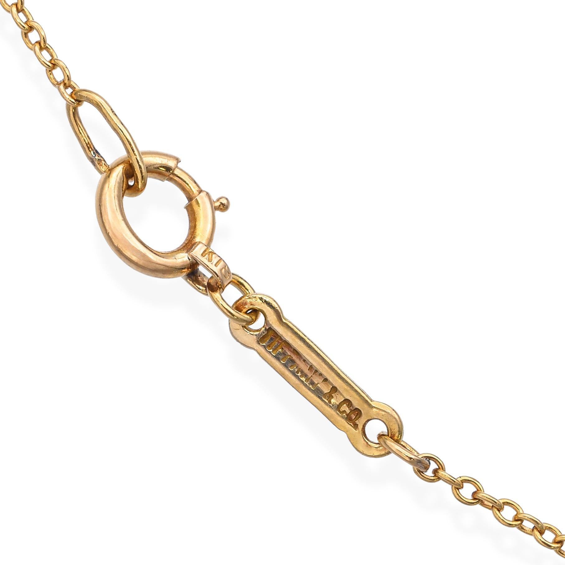 Tiffany & Co. Collana con ciondolo a forma di cuore in oro giallo 18 carati di Elsa Peretti in vendita 1