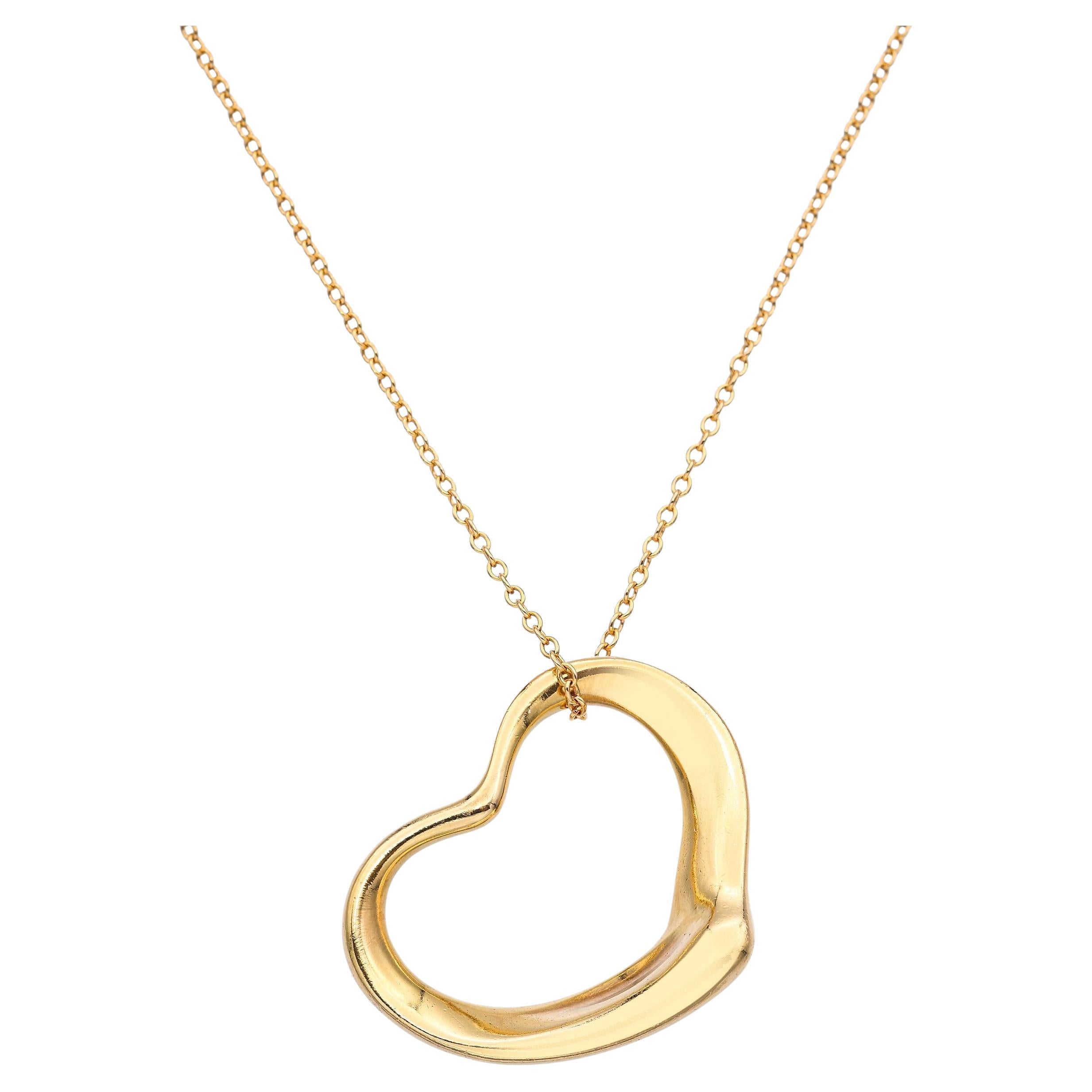 Tiffany & Co. Collana con ciondolo a forma di cuore in oro giallo 18 carati di Elsa Peretti