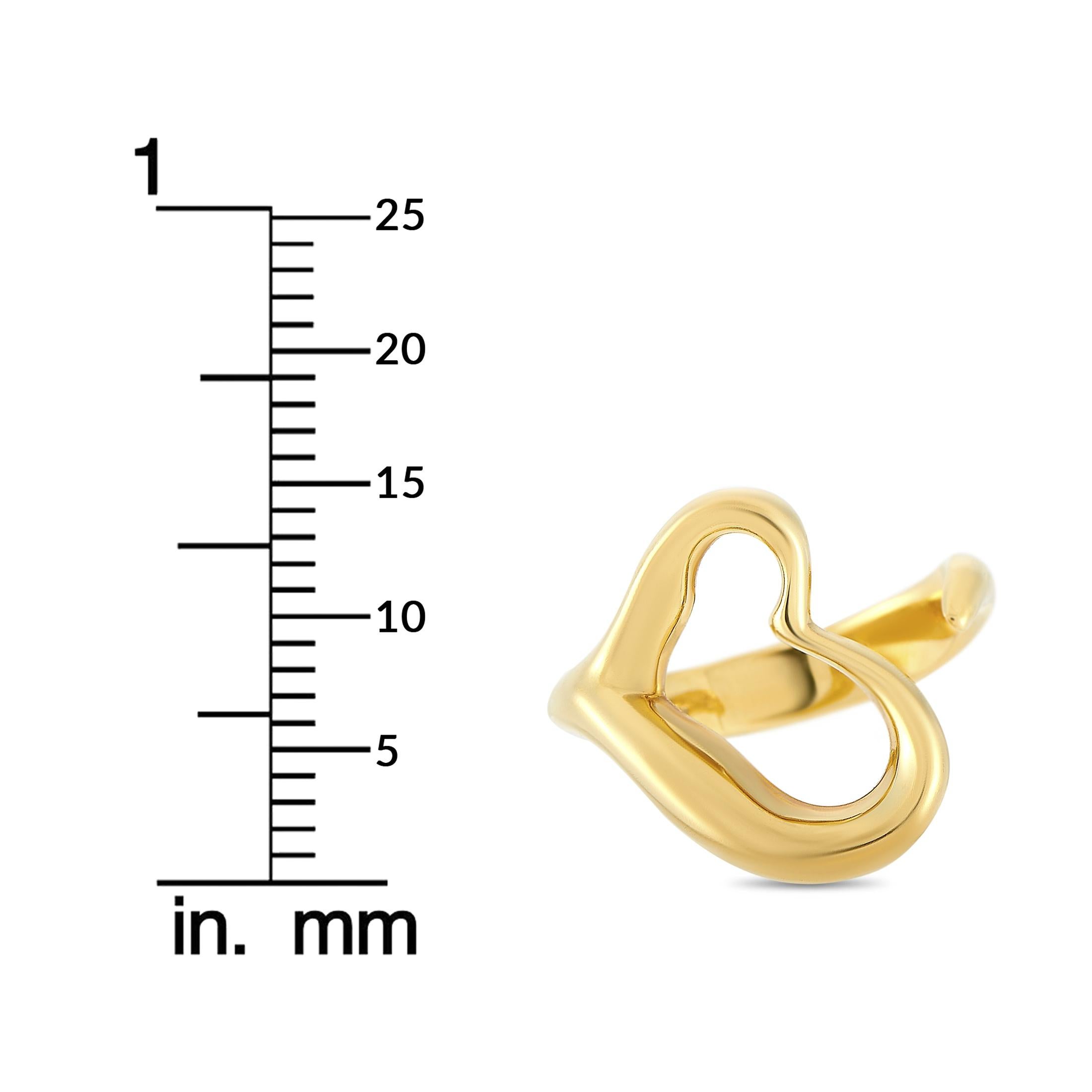 Tiffany & Co. Elsa Peretti 18 Karat Yellow Gold Heart Ring 2