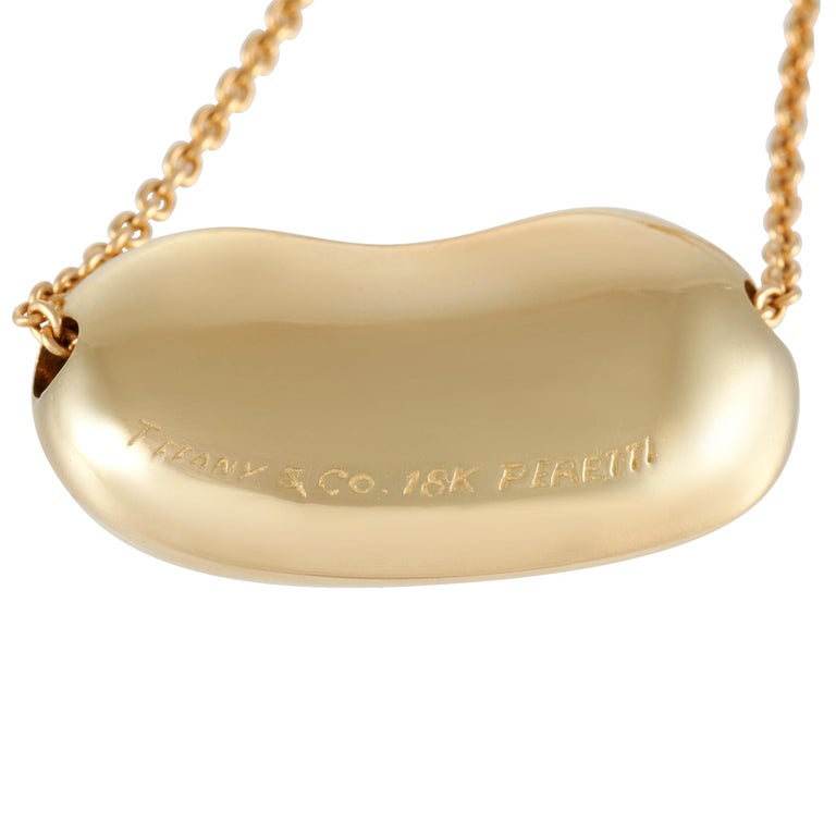 Tiffany and Elsa Peretti 18K Yellow Gold Large Bean Pendant