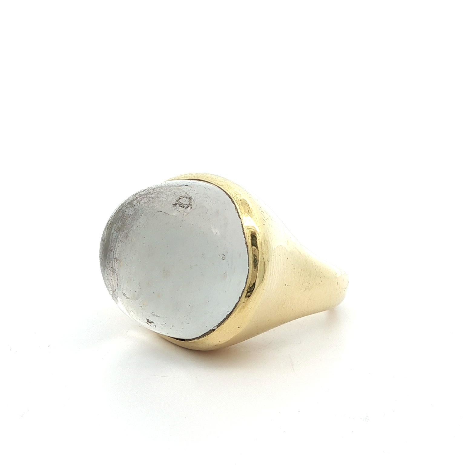 Tiffany & Co. Elsa Peretti 18k Yellow Gold Large Cabochon Rock Crystal Ring For Sale 8