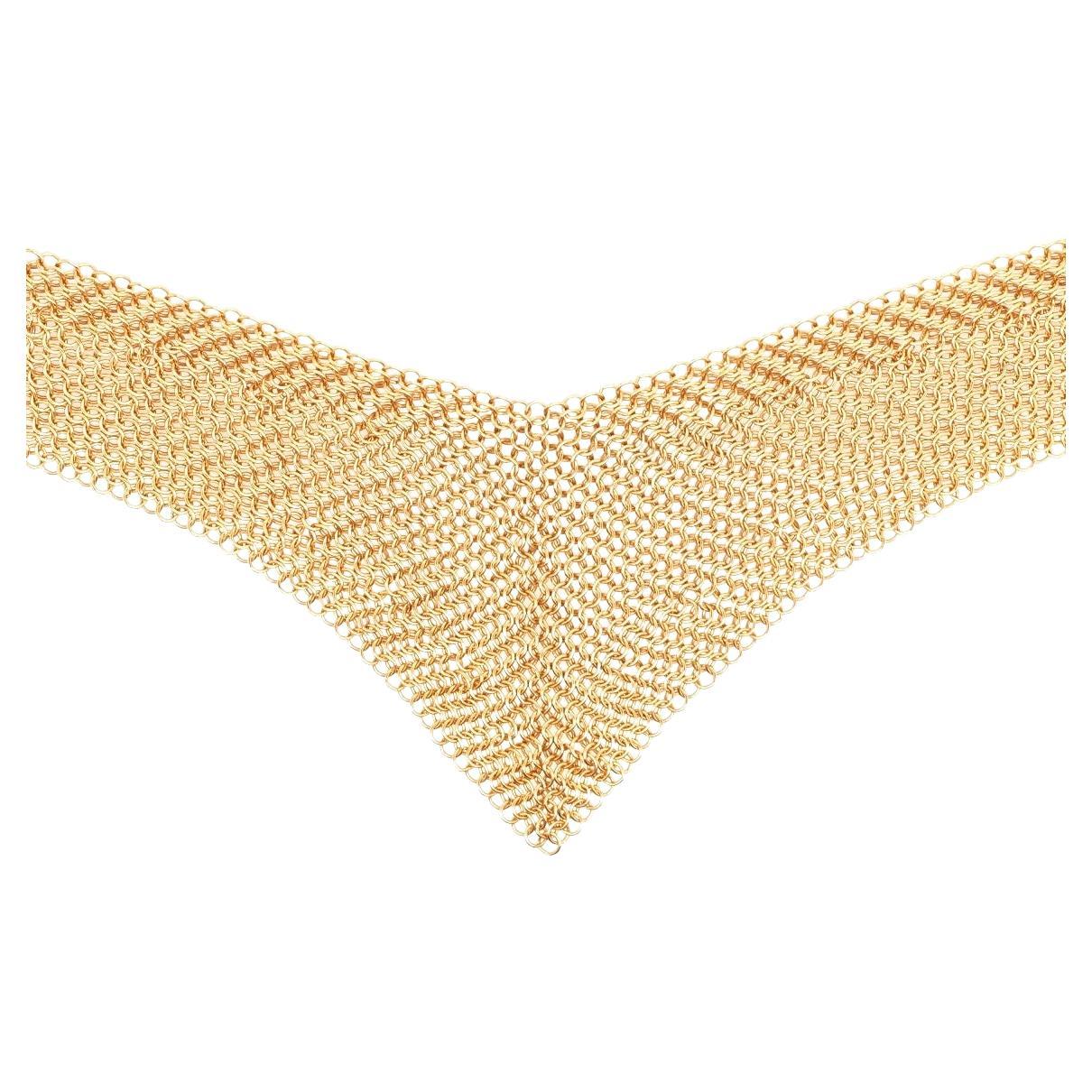 Tiffany & Co Elsa Peretti 18K Yellow Gold Large Mesh Necklace For Sale