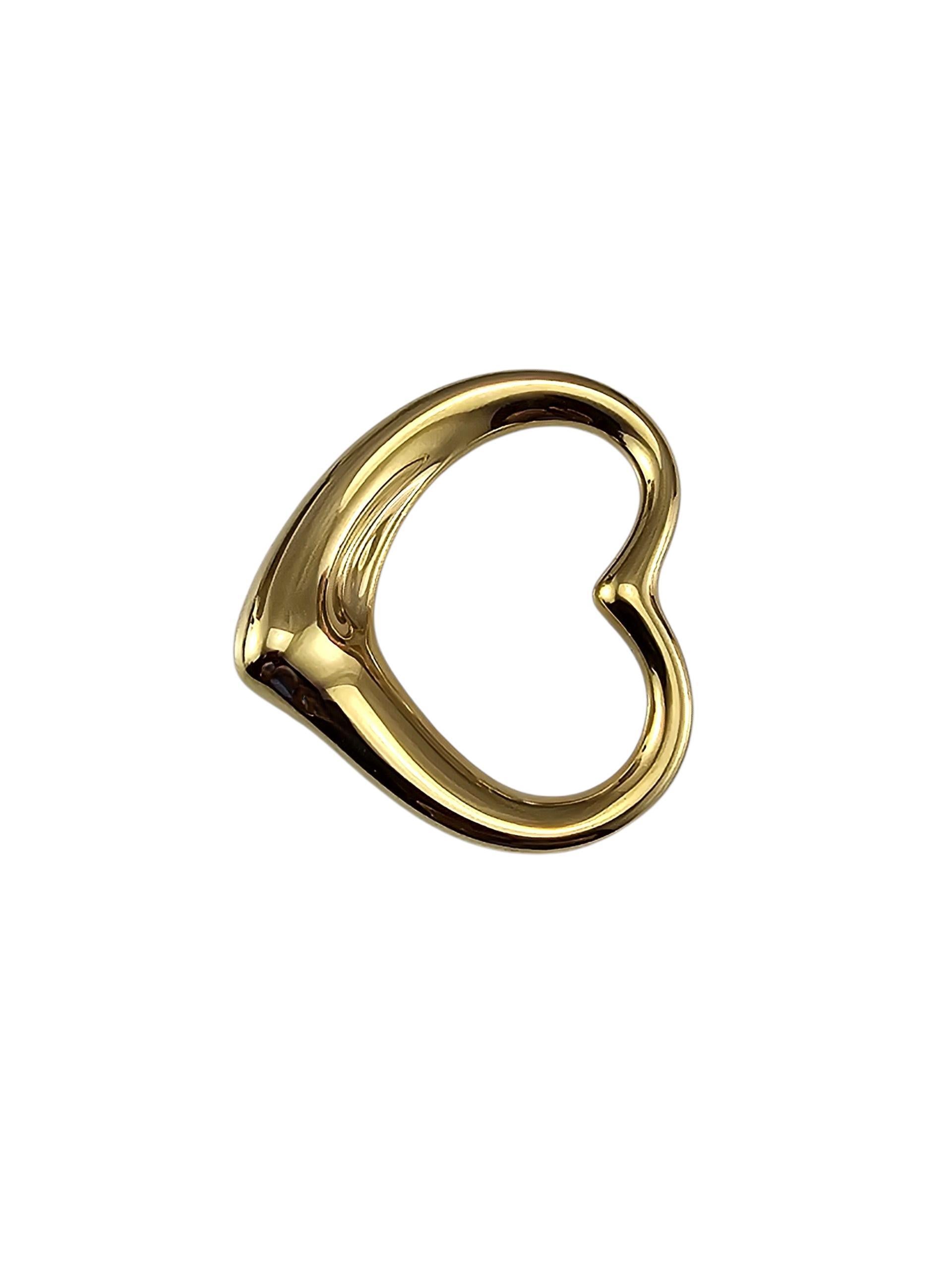 Tiffany & Co. Elsa Peretti 18K Gelbgold große offene Herz-Anhänger #23663 (Zeitgenössisch) im Angebot