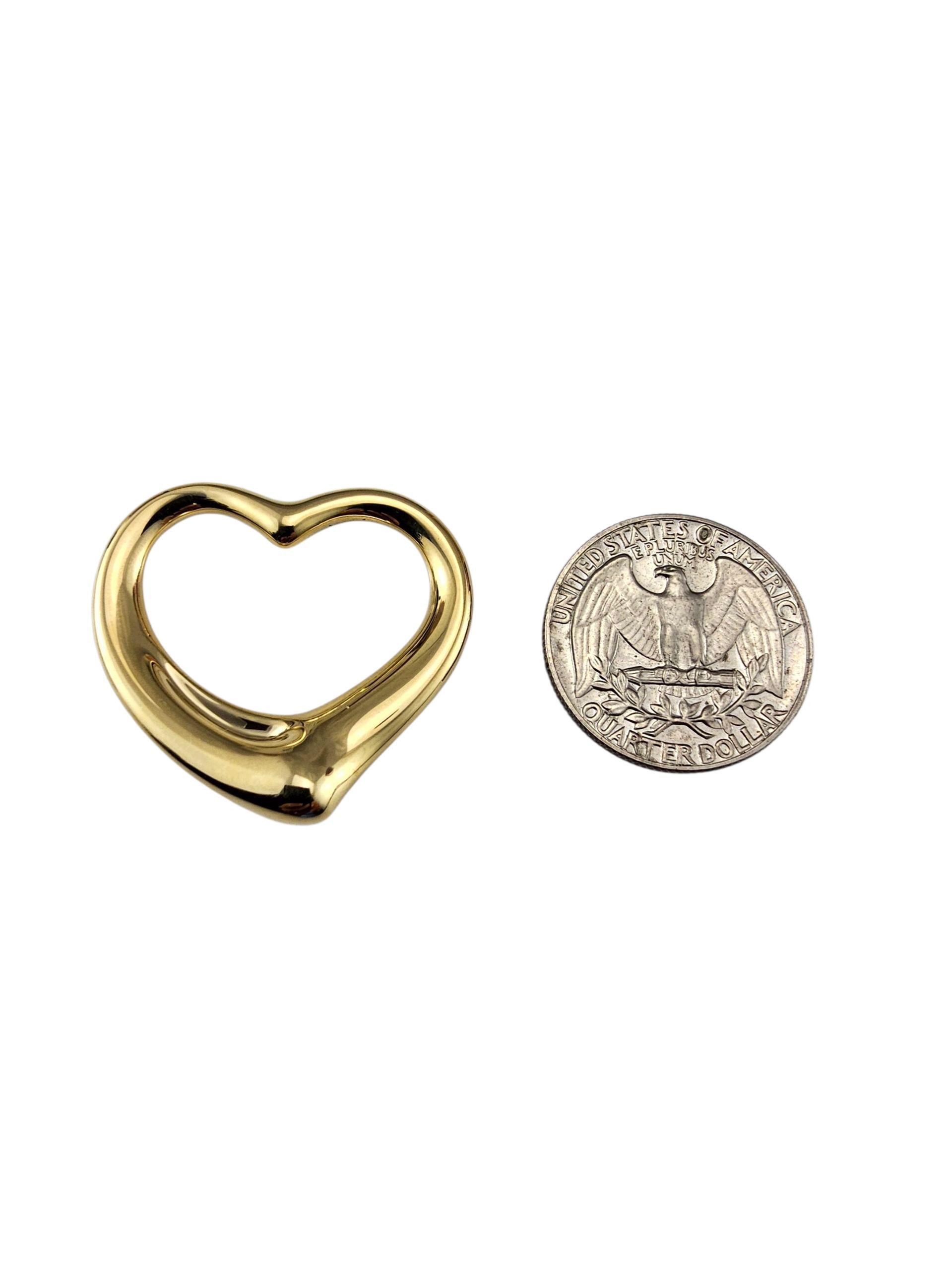 Tiffany & Co. Elsa Peretti 18K Gelbgold große offene Herz-Anhänger #23663 Damen im Angebot