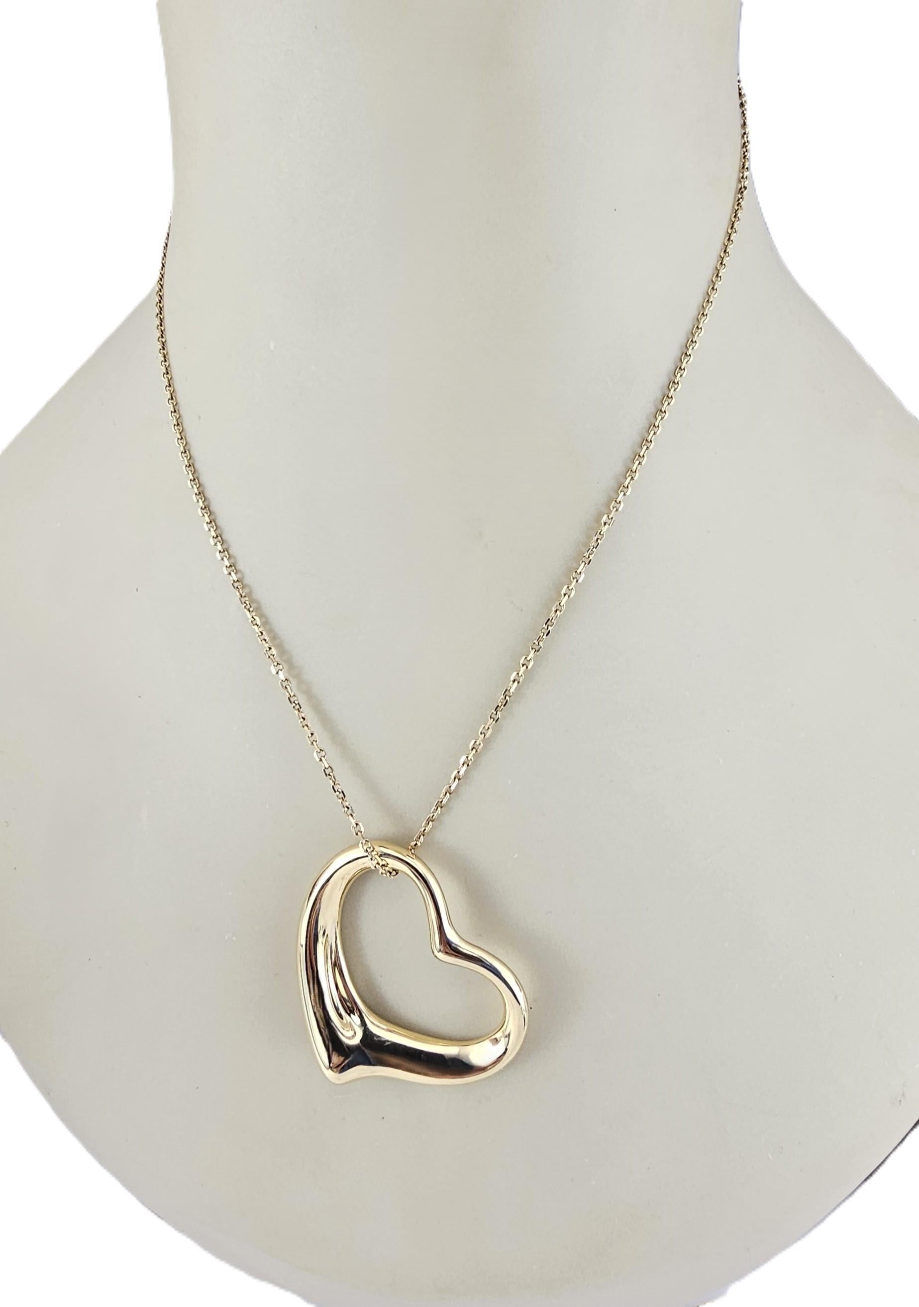 Tiffany & Co. Elsa Peretti 18K Gelbgold große offene Herz-Anhänger #23663 im Angebot 1