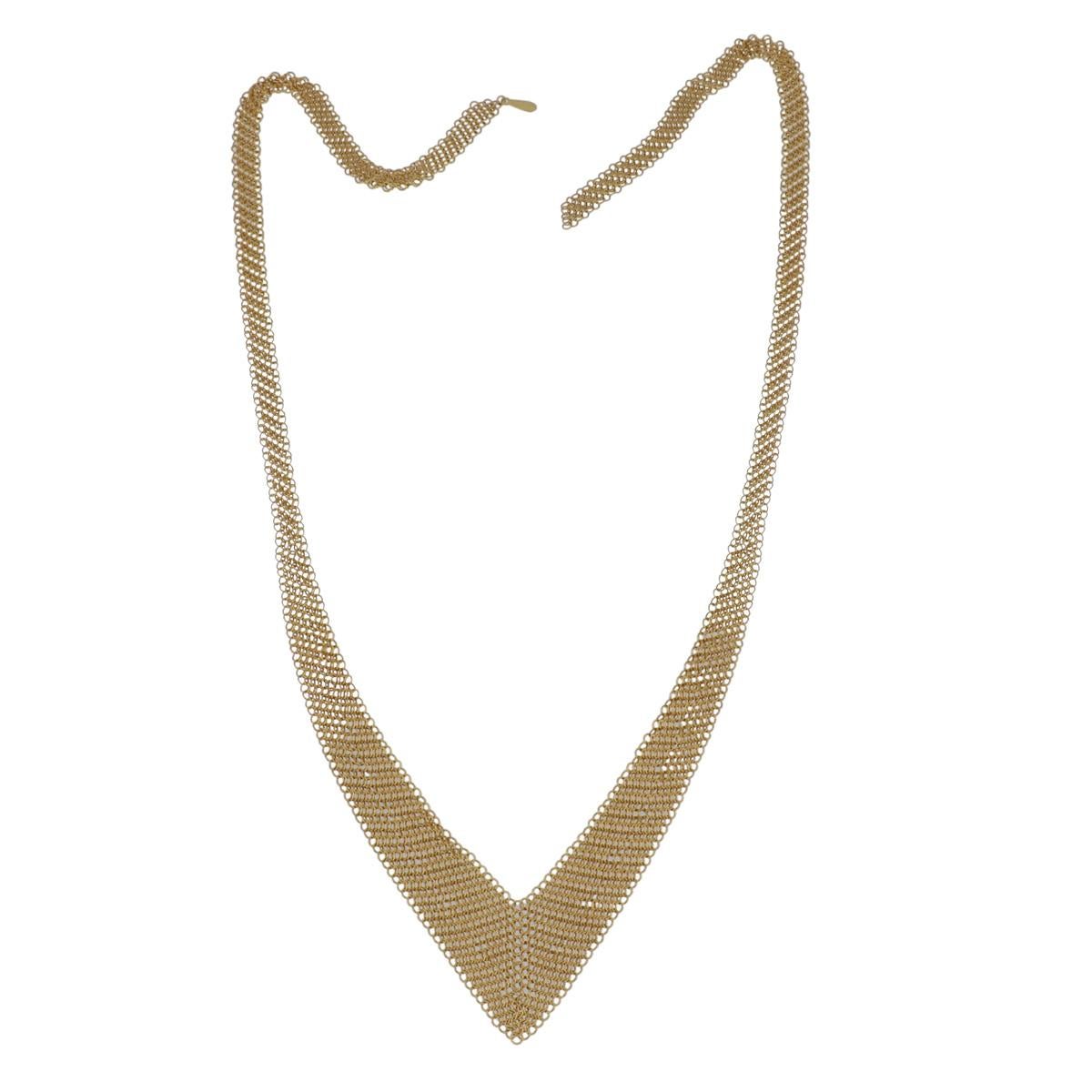 Elsa Peretti mesh necklace in 18K yellow gold marked 