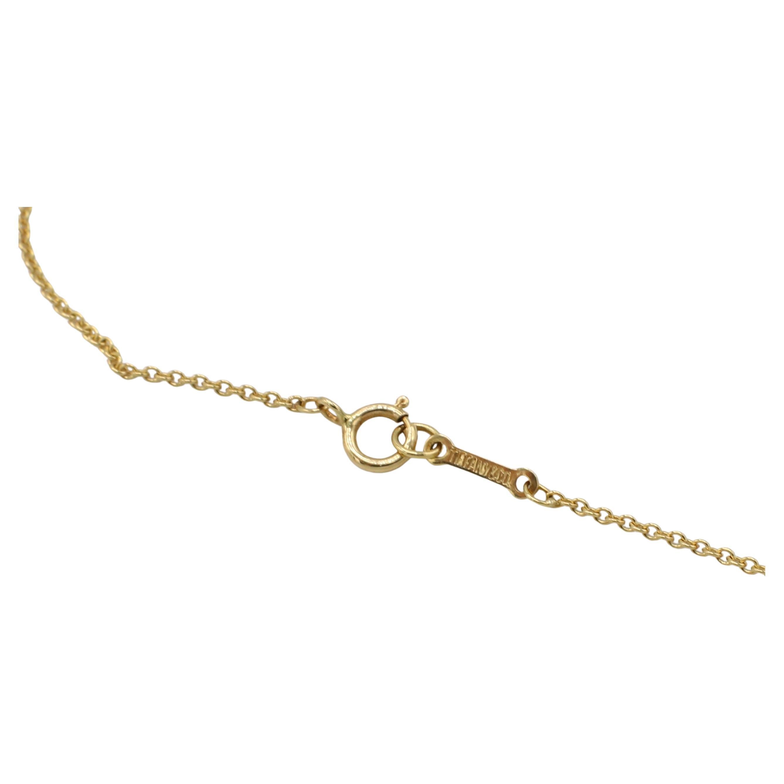 Women's Tiffany & Co. Elsa Peretti 18K Yellow Gold Nephrite Teardrop Pendant Necklace