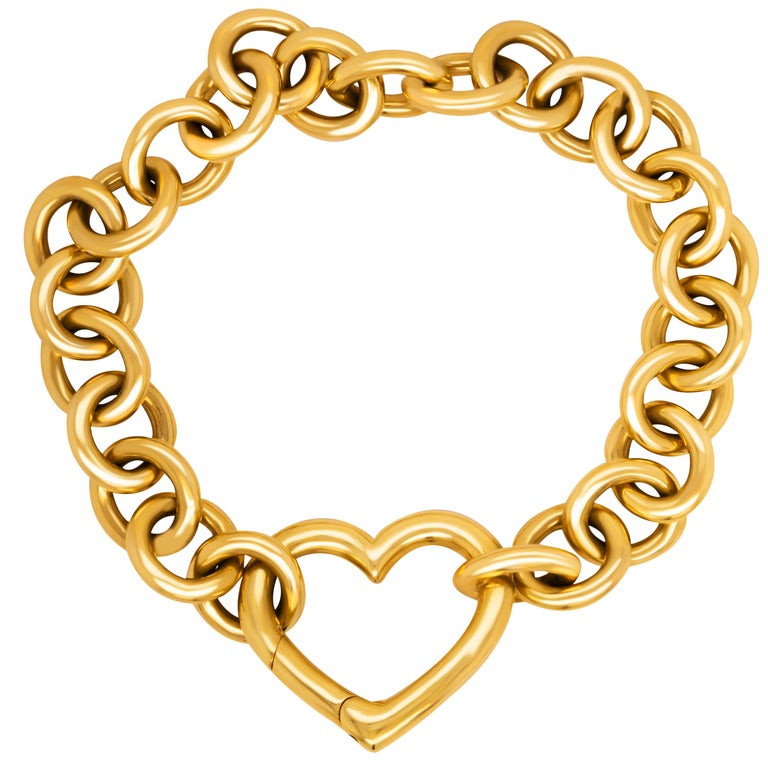 9ct Yellow Gold Open Heart Charm Bracelet - 7 Inch / 18cm Chain - Brand New With Tags 6 thumbnail image