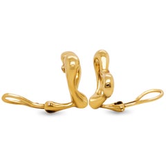Tiffany & Co. Elsa Peretti 18K Yellow Gold Open Heart Clip On Earrings