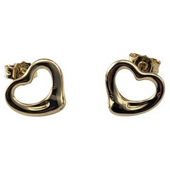 Tiffany & Co. Elsa Peretti 18K Yellow Gold Open Heart Earrings #21098