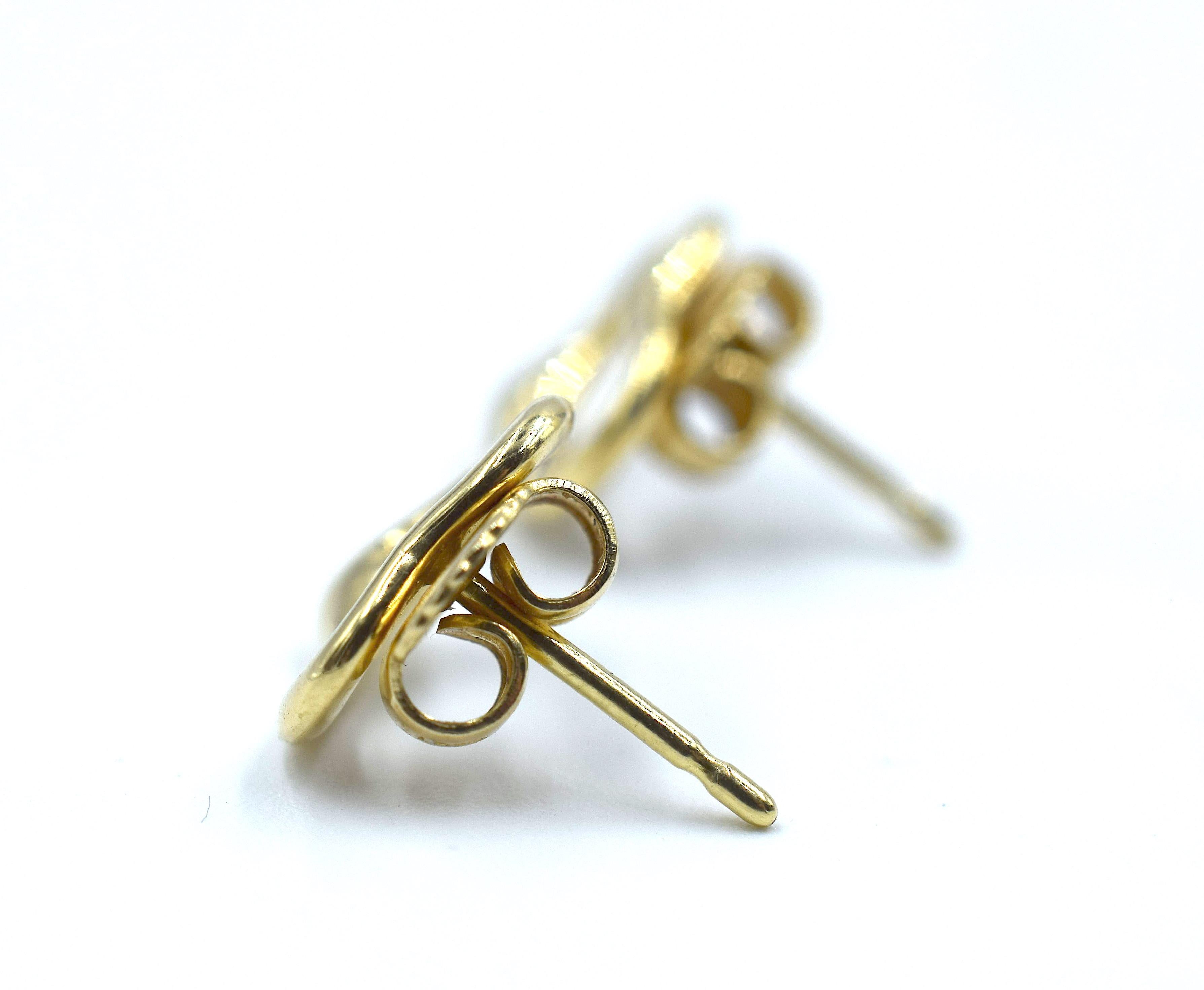 Modern Tiffany & Co. Elsa Peretti 18 Karat Yellow Gold Open Heart Earrings