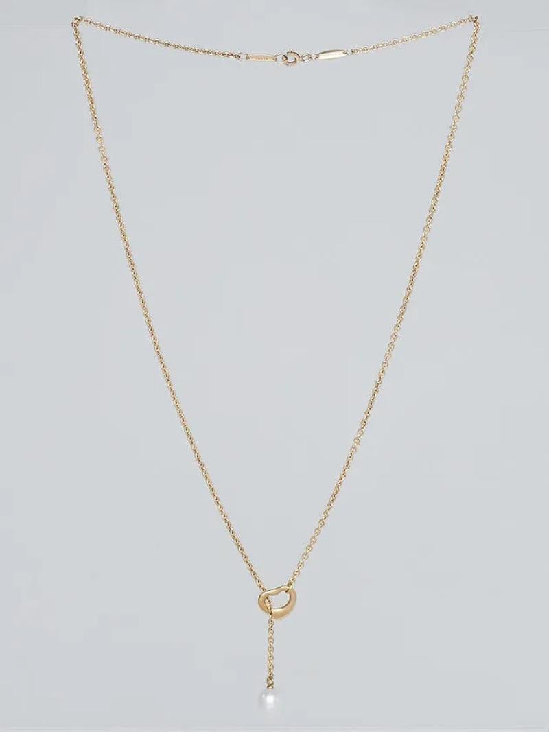 Taglio misto TIFFANY & CO Elsa Peretti for Tiffany & Co. 18k Yellow Gold Collana a Cuore Aperto in vendita