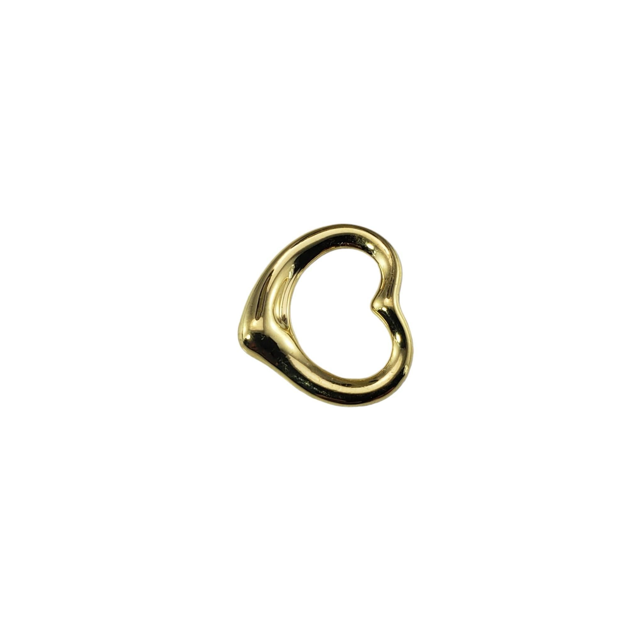 Tiffany & Co. Elsa Peretti 18K Yellow Gold Open Heart Pendant #15666 In Good Condition In Washington Depot, CT