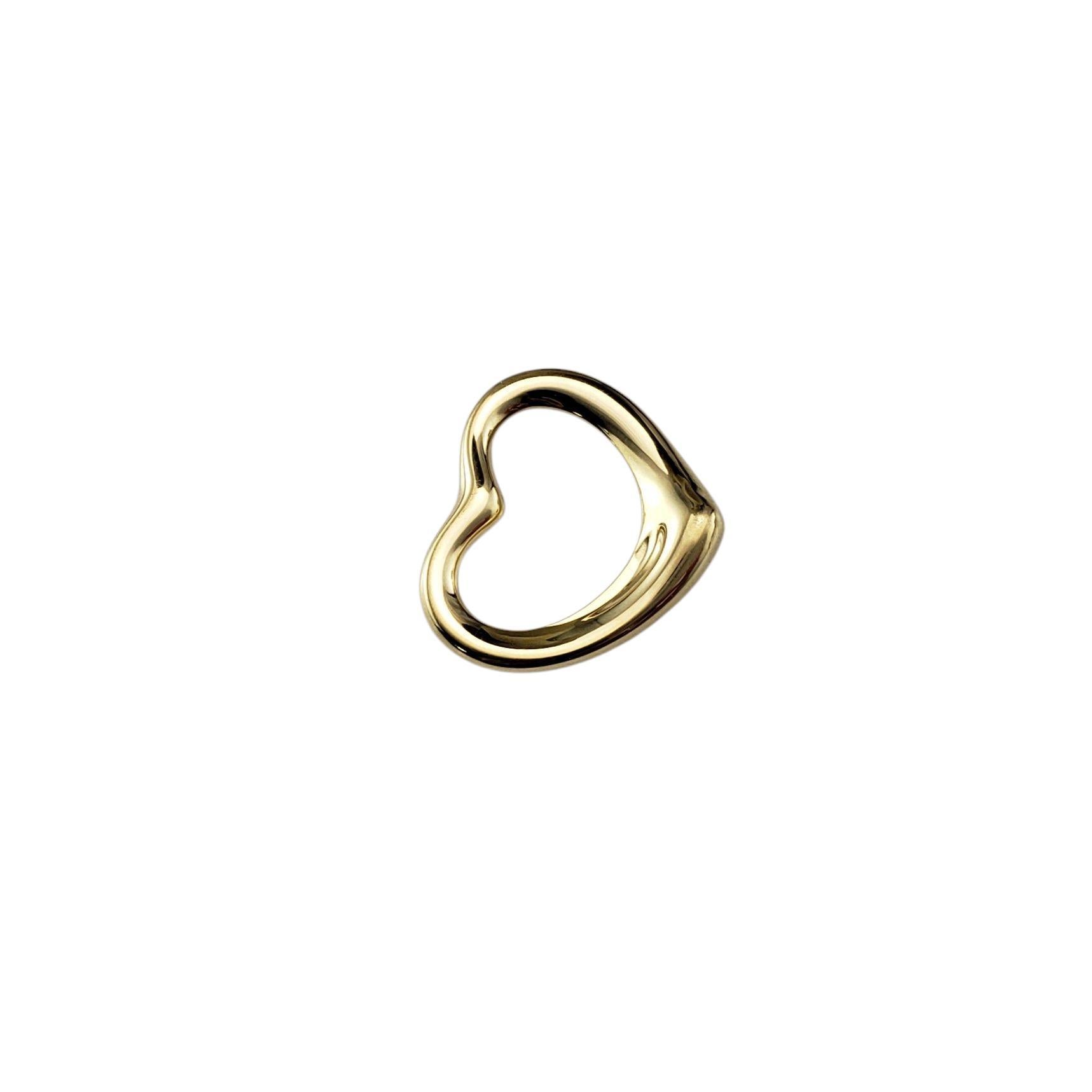 Tiffany & Co. Elsa Peretti Pendentif cœur ouvert en or jaune 18 carats n° 21548 Bon état - En vente à Washington Depot, CT