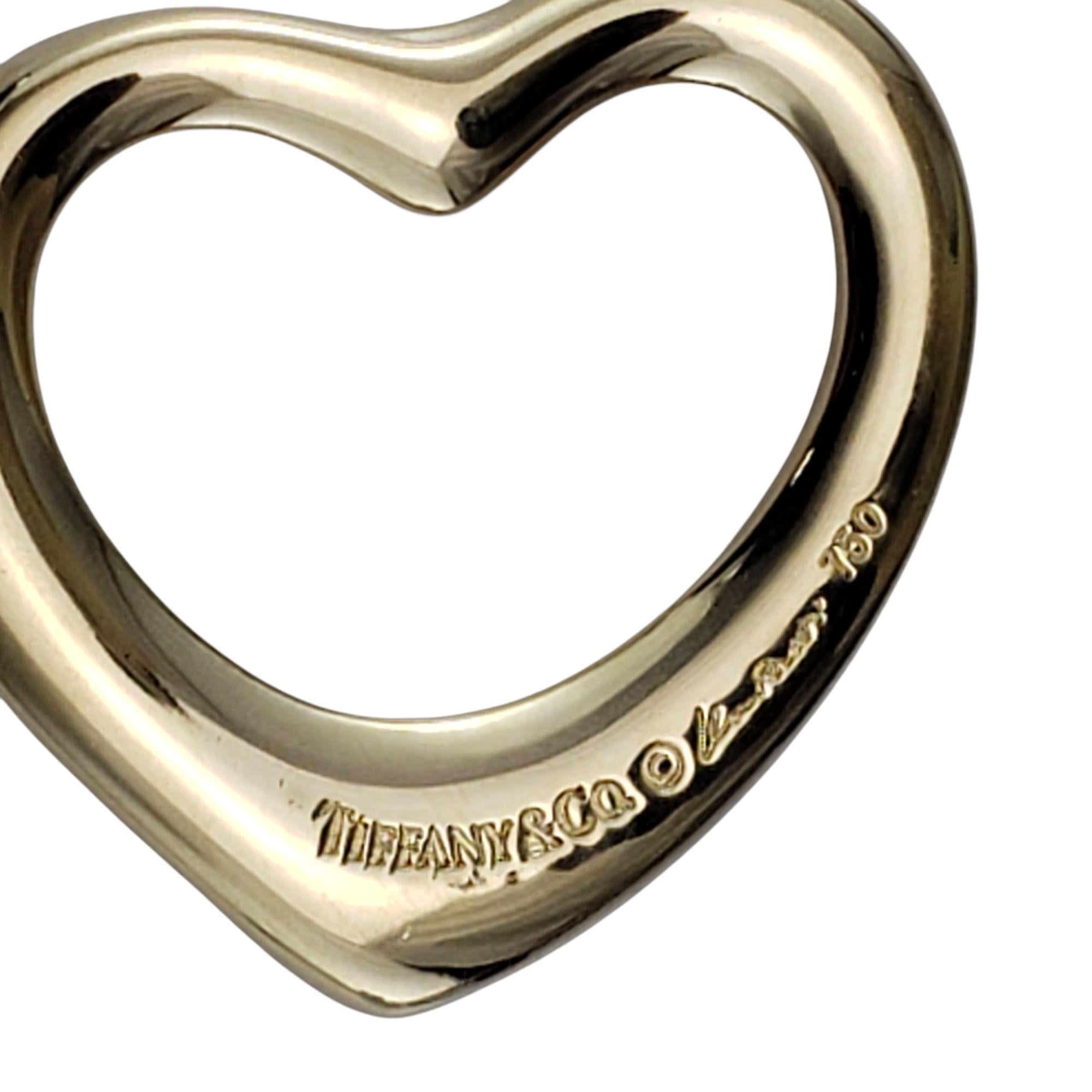 Tiffany & Co. Elsa Peretti Pendentif cœur ouvert en or jaune 18 carats n° 21548 en vente 1