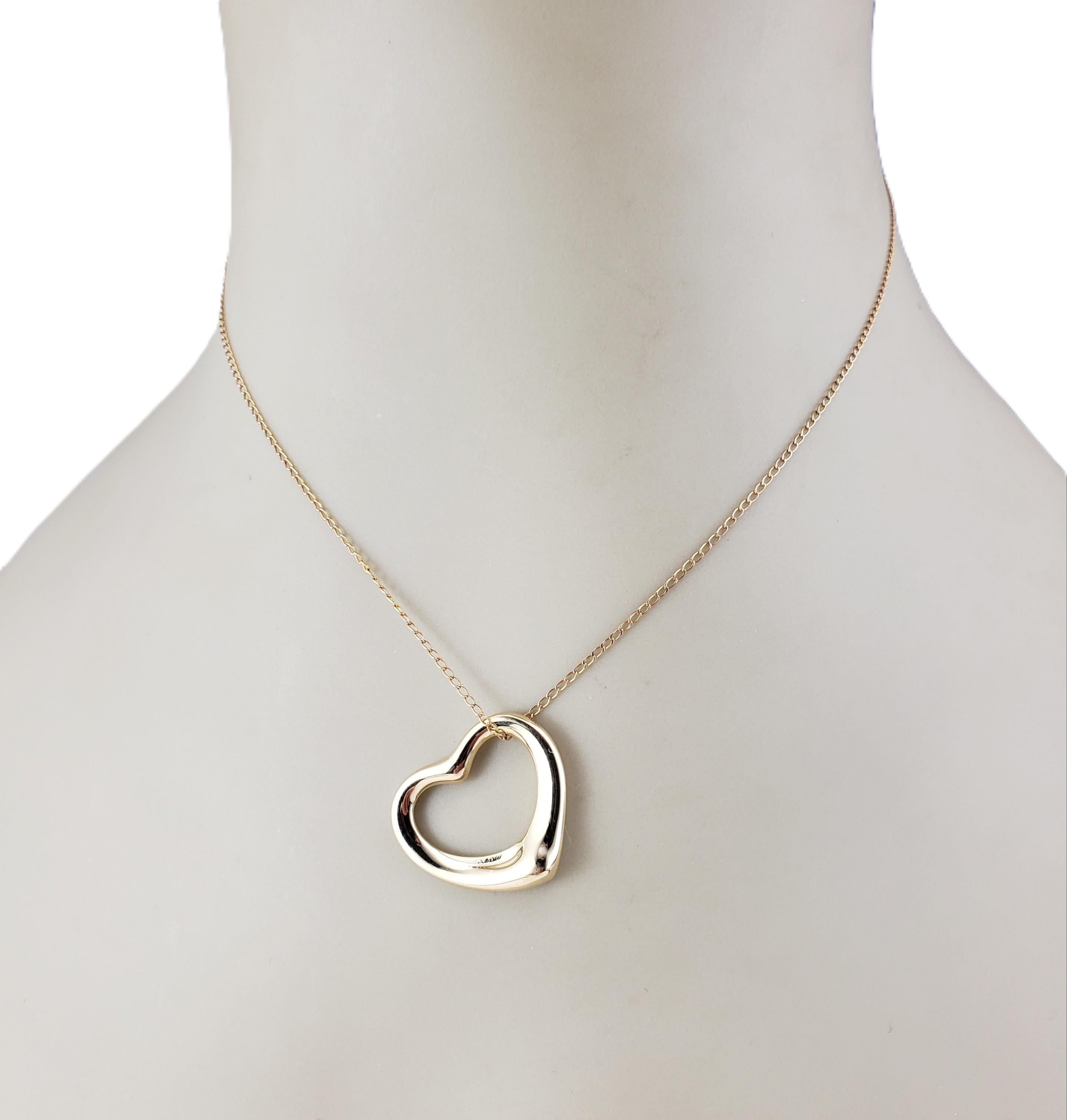 Tiffany & Co. Elsa Peretti Pendentif cœur ouvert en or jaune 18 carats n° 21548 en vente 3